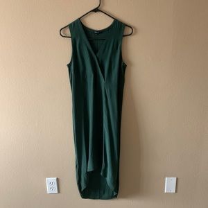 Madewell silk green sleeveless dress